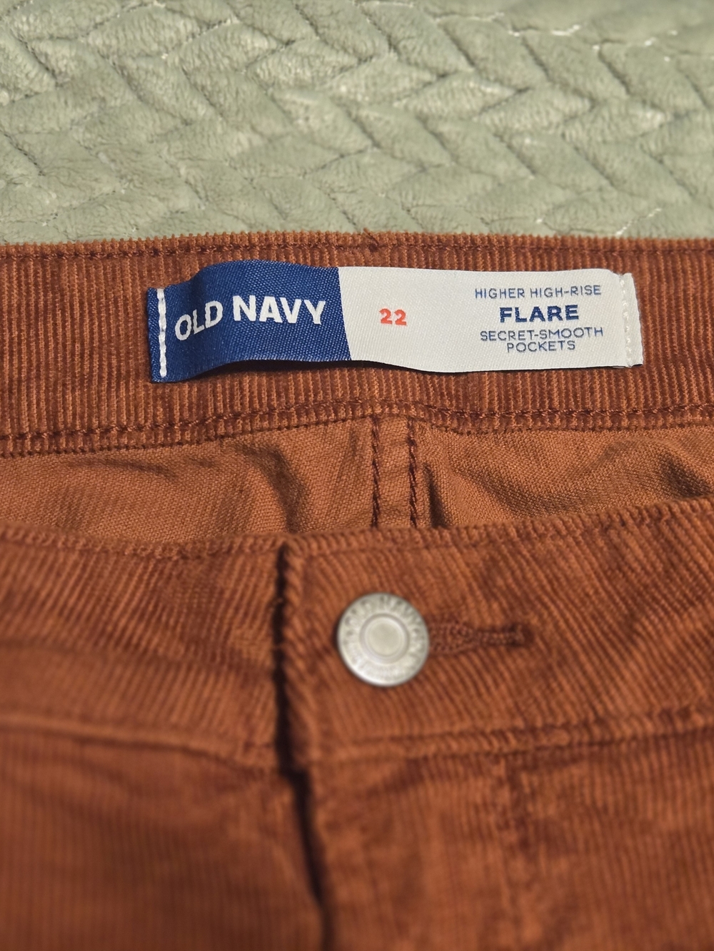 Old Navy Women's Flare Corduroy Pants in Deep Rust Orange